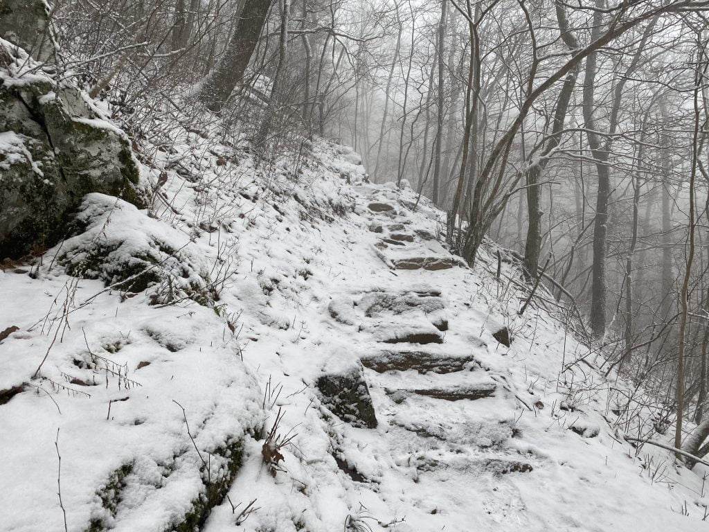 Day 10 snowfall on the Appalachian Trail