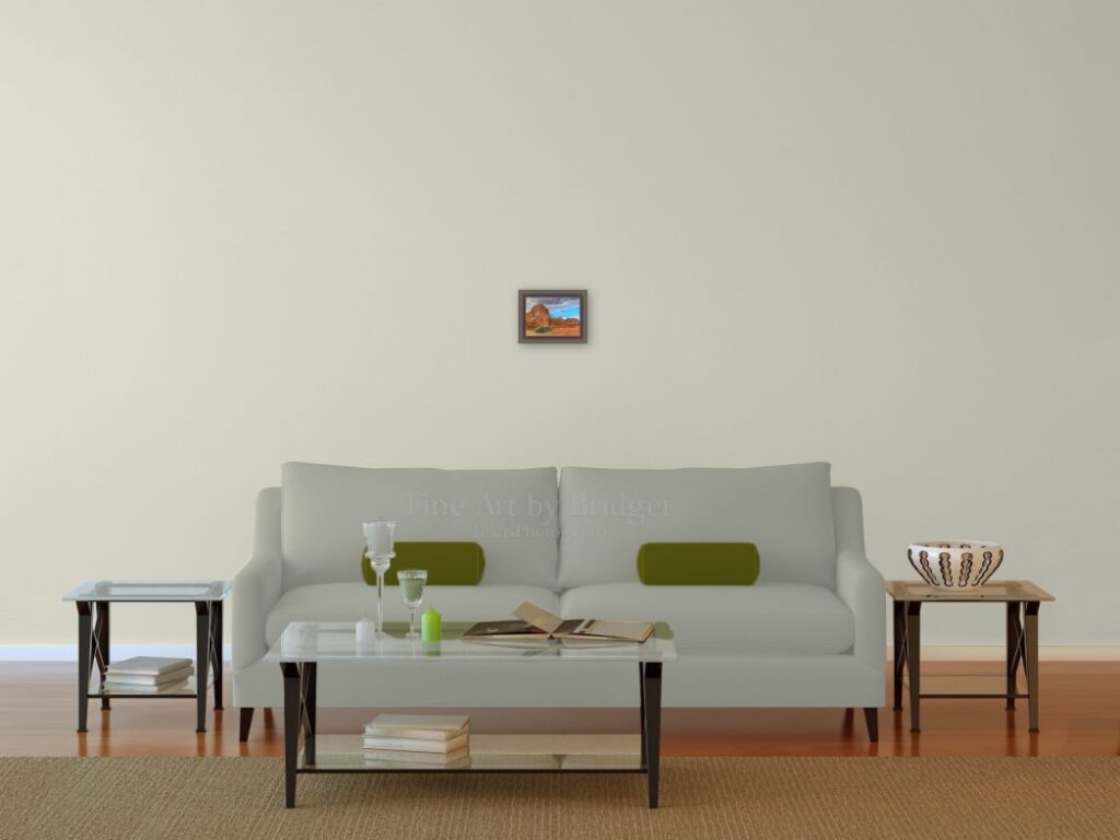 5x7 Picture over a sofa