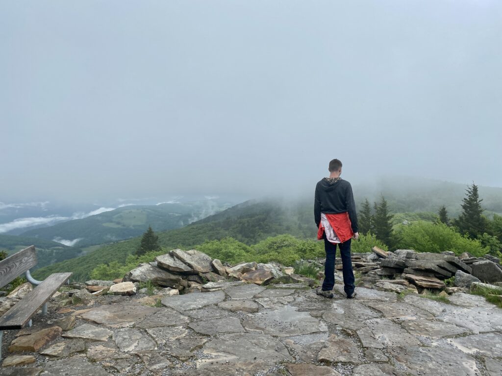 My son at one of the lookout points on Spruce Knob