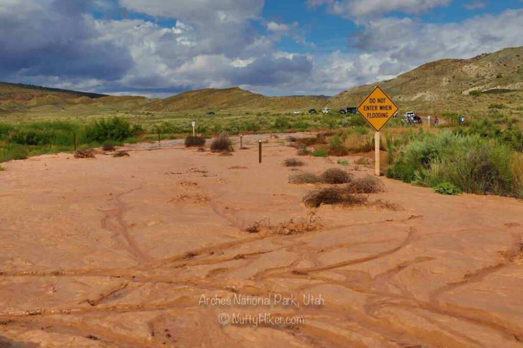 Arches National Park, Utah - Flooded road