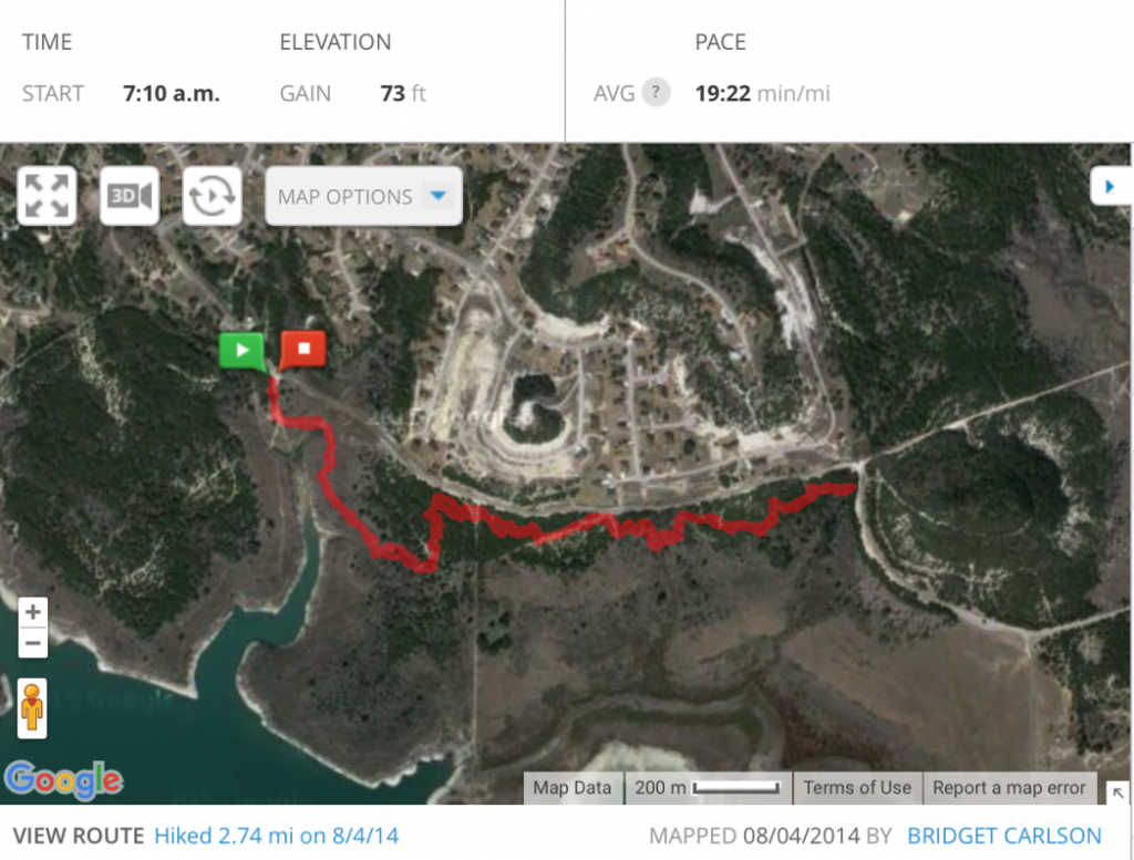 My hiking route on August 4 2014