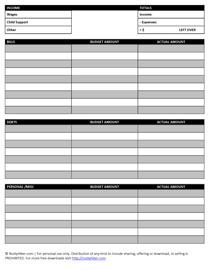 Free Budget Worksheet with instructions on how to create a budget