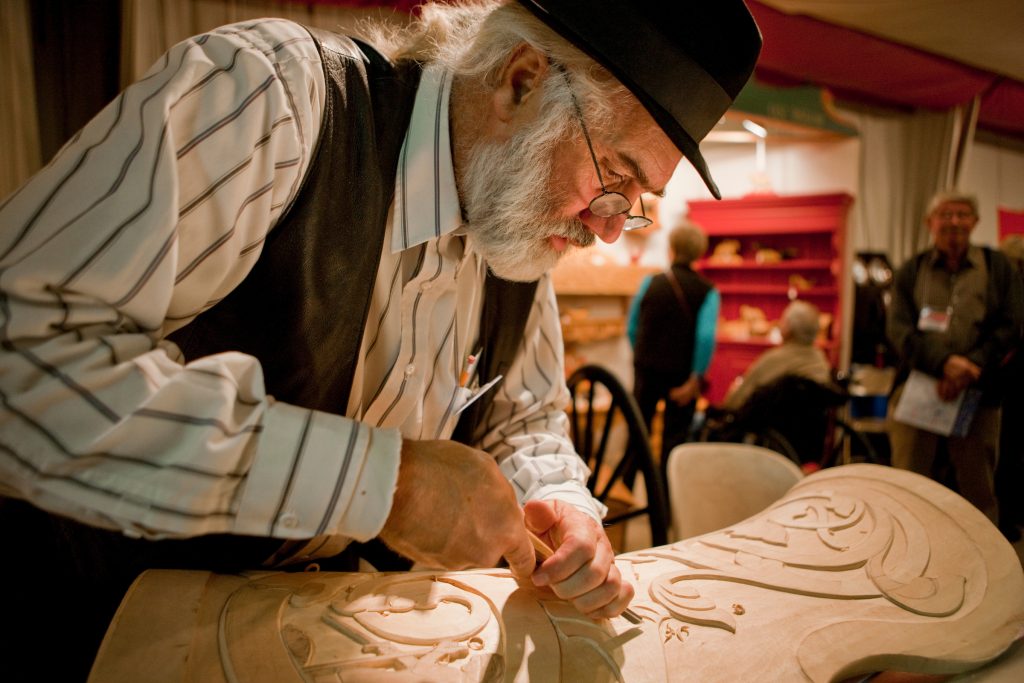 Carving at Norskt Hostfest in Minot. Credit North Dakota Tourism.