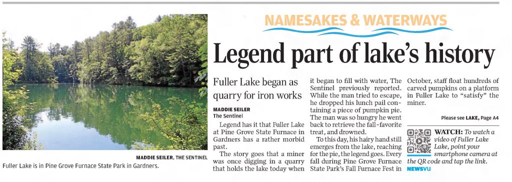 Fuller Lake Legend The Sentinel Aug 19 2002
