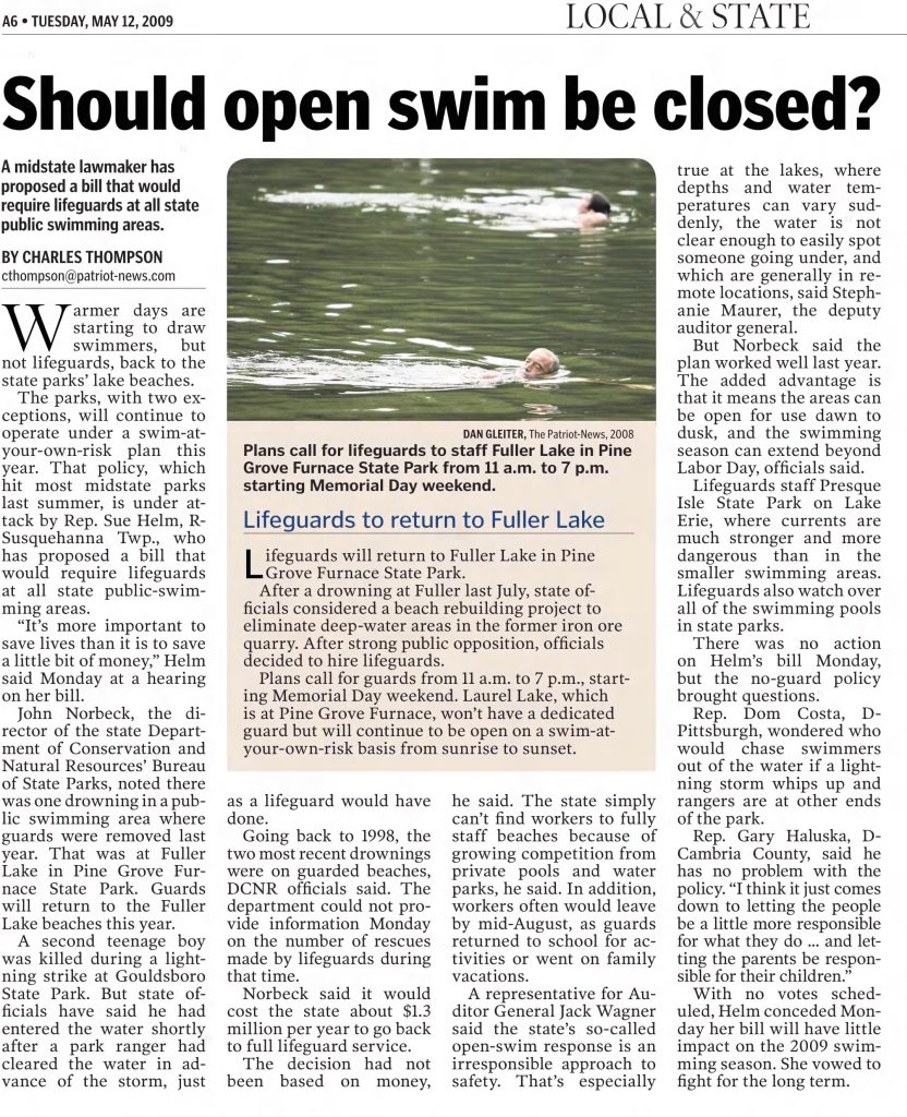 Fuller Lake Reduce Depth Failed The Patriot News May 12 2009