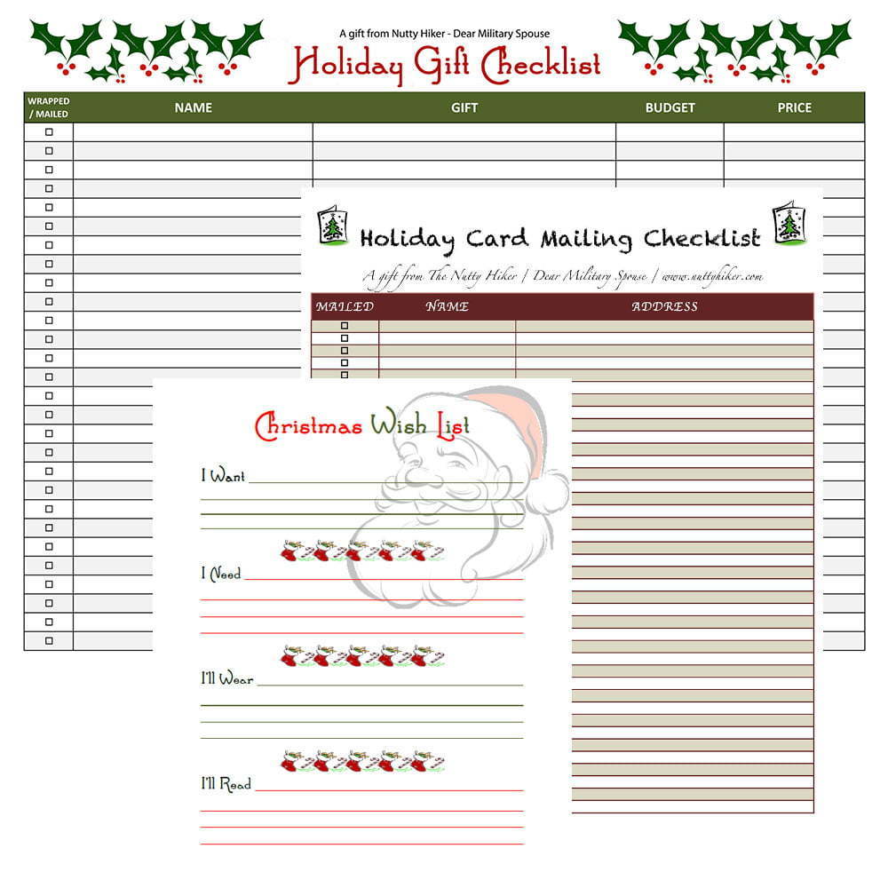 Holiday Checklists