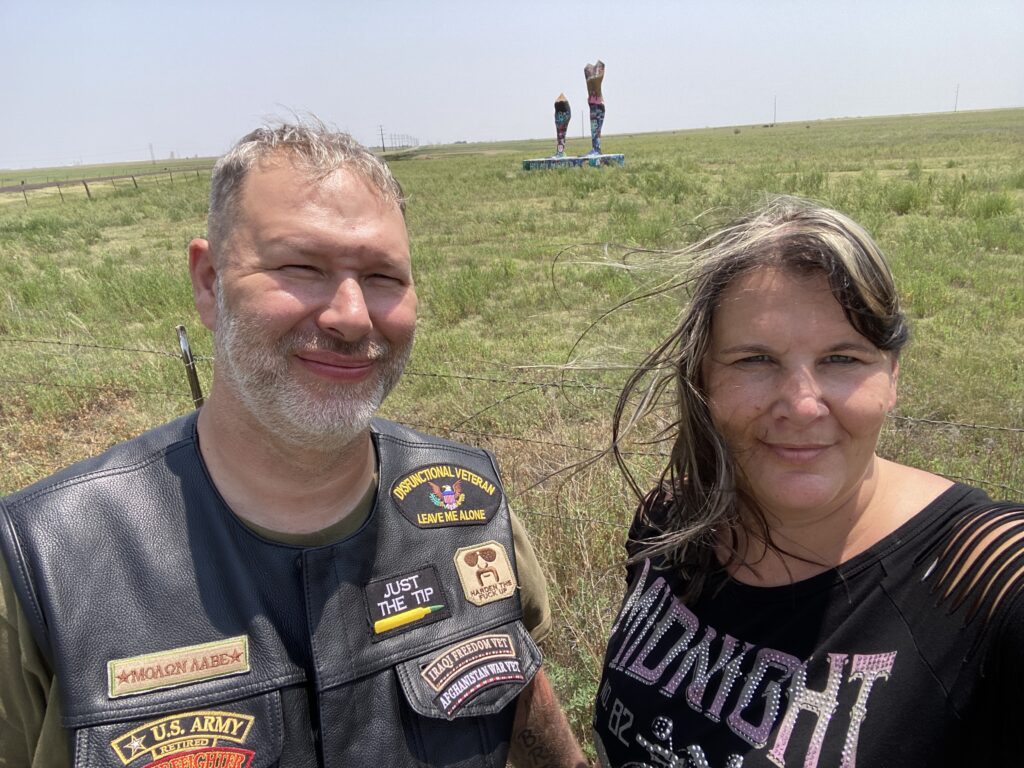 day 2 head to sturgis and stopped for a quick picture in Amarillo 