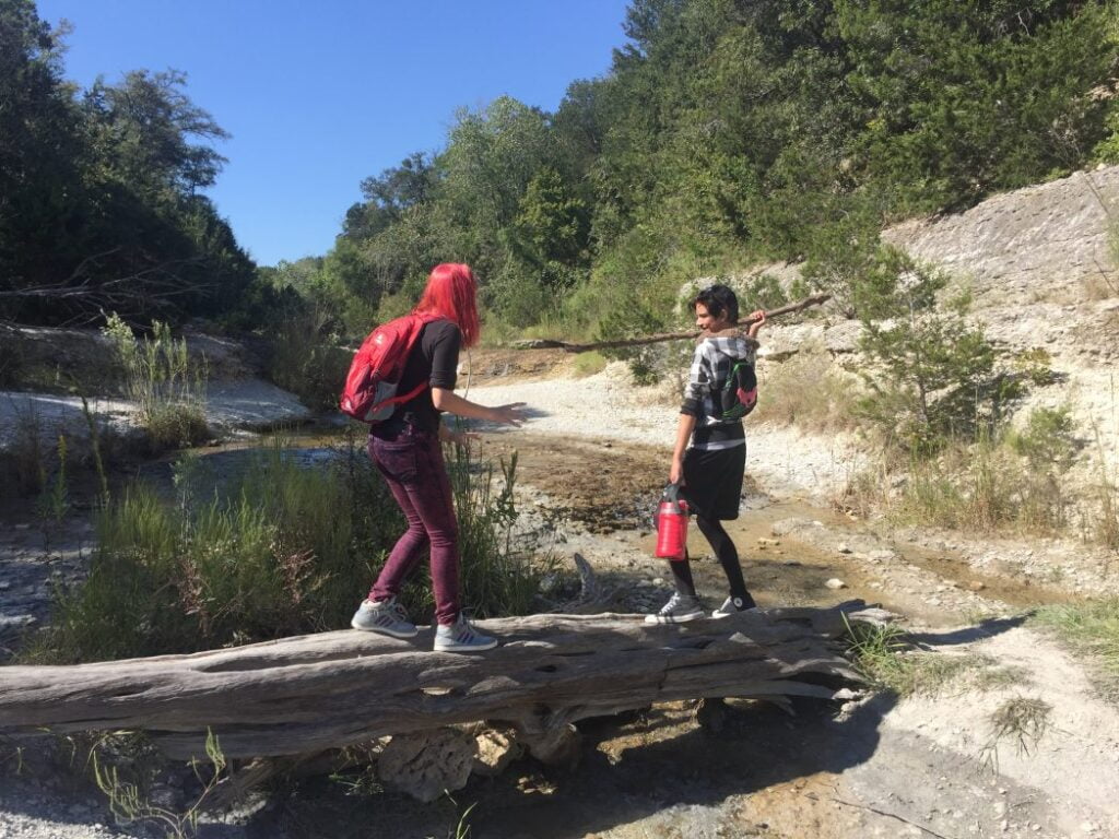 Hiking With Teenagers at Chalk Ridge Falls near Belton Texas