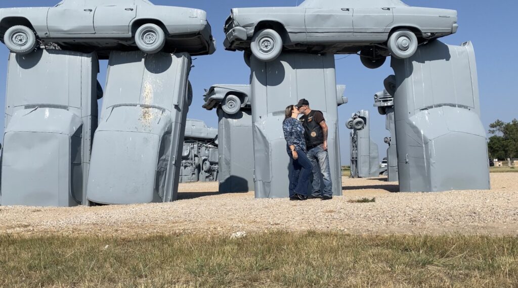 standing in front of carhenge