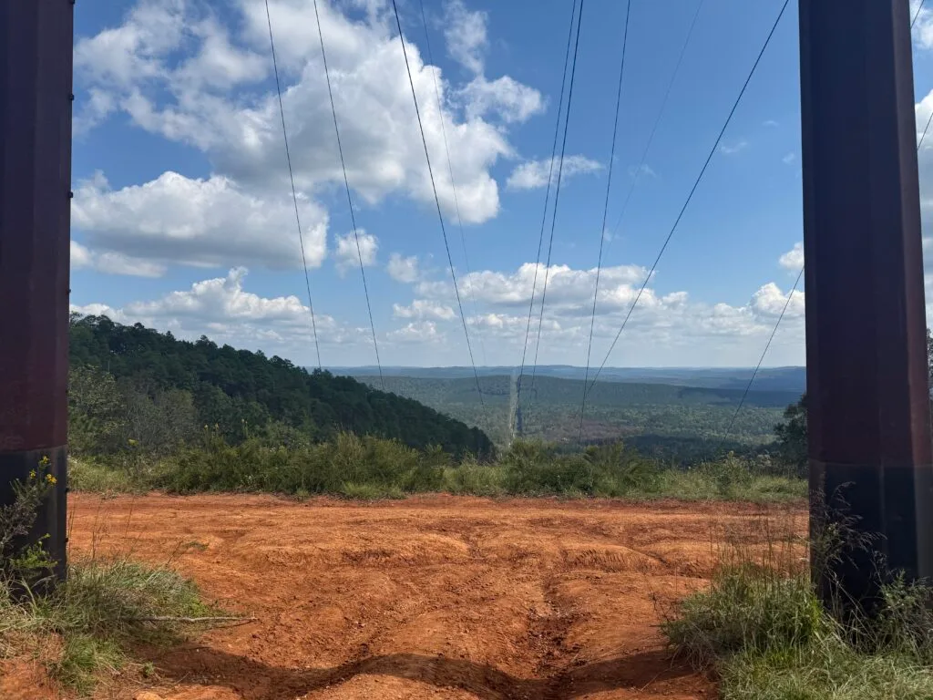 Pinhoti trail day 8 powerline view