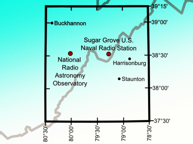 national radio quiet zone map