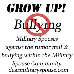 Stop bullying withing the Military Spouse Community