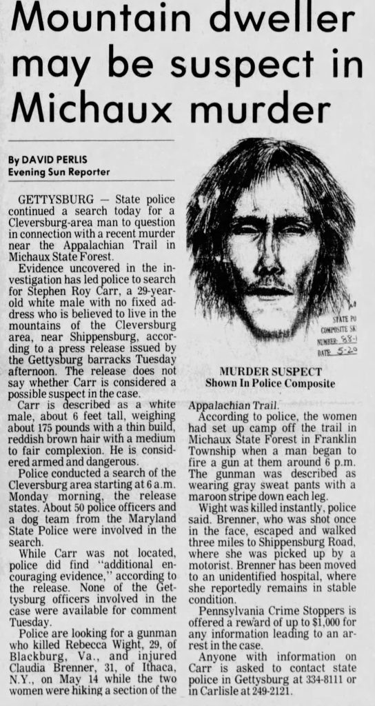 Rebecca Wight and Claudia Brenner murder the evening sun may 24 1988