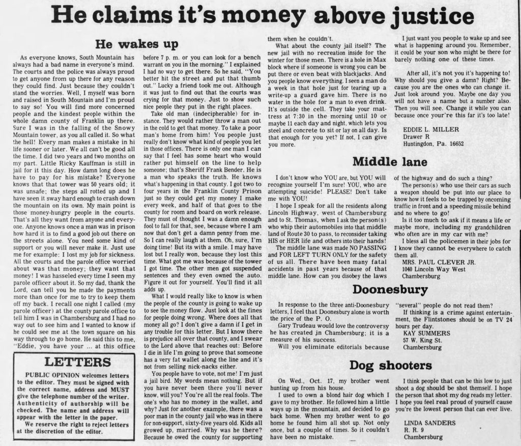 Snowy Mountain Fire Tower vandal speaks out Oct 1978