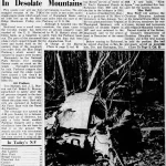 newspaper clipping of t-28 plane wreck on Humpback Mountain 