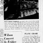 newspaper clipping of t-28 plane wreck on Humpback Mountain 
