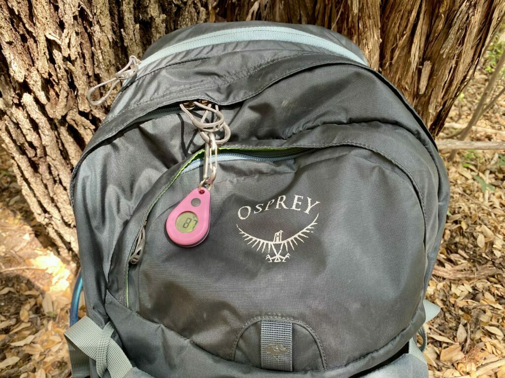 Thermodrop attached to my backpack