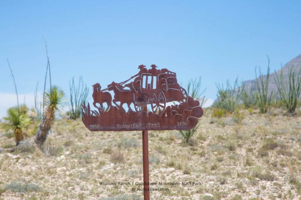 Old Butterfield Stagecoach Line at Williams Ranch in Guadalupe Mountains National Park in Texas
