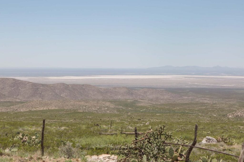 View of the Salt Flats from Williams Ranch at Guadalupe Mountains National Park in Texas