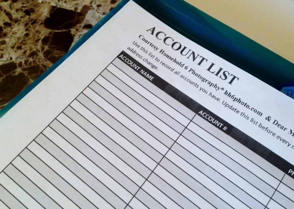 Account List Template