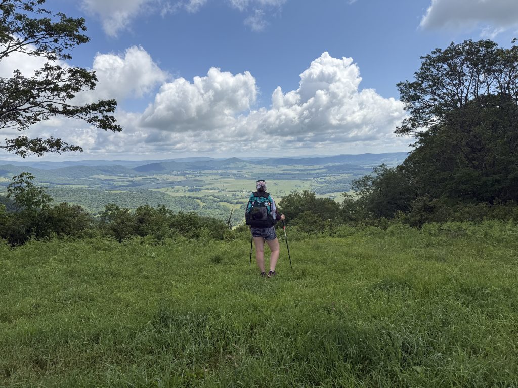 me standing on chestnut knob viewing God's Thumbprint 