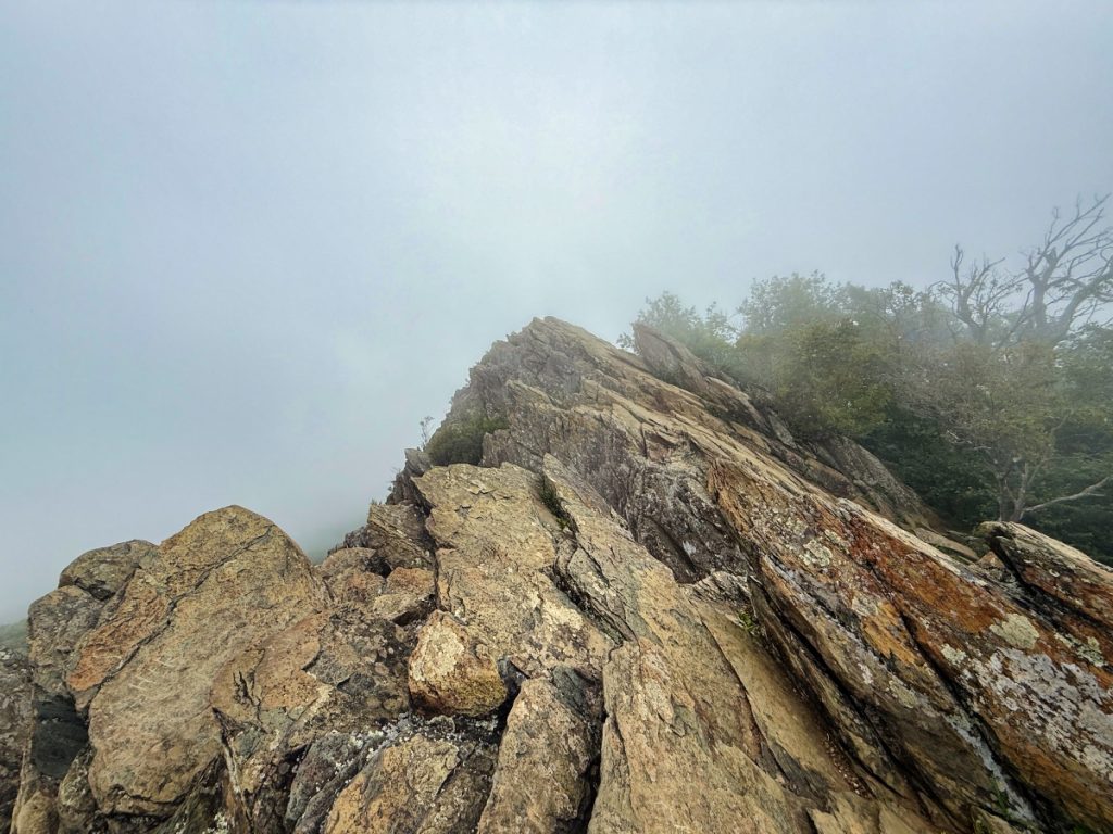 view of humpback rocks and their steep angle