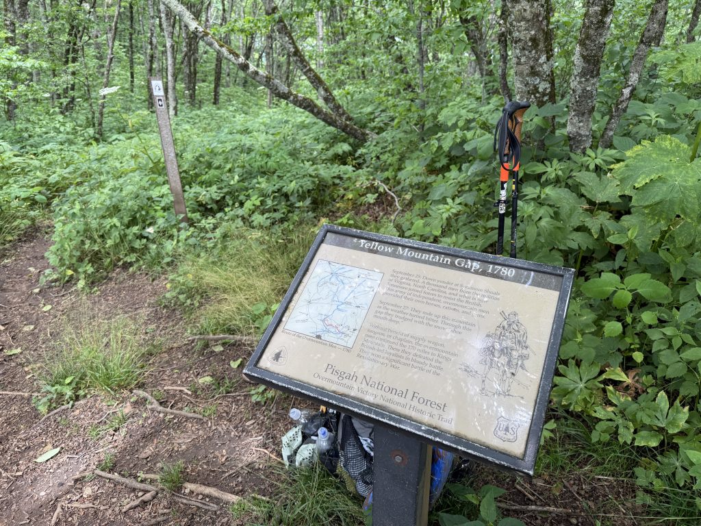 information board at Yellow Mountain Gap explaining the historical significance 
