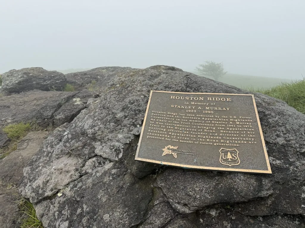 Stanley murray plaque on top of hump mountain