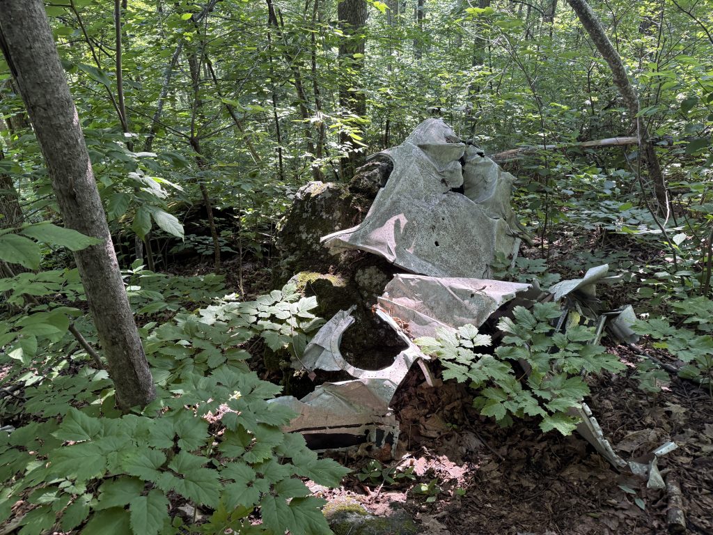 parts of the plane wreck on Dobie Mountain