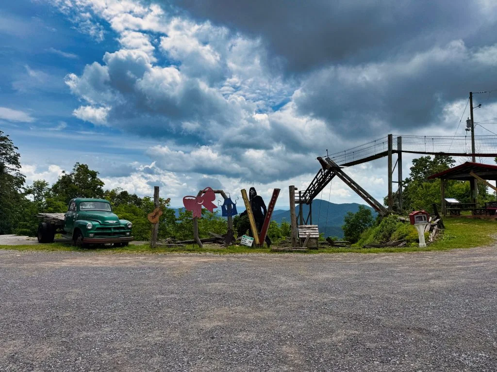 photo op area at Big Walker Lookout Tower