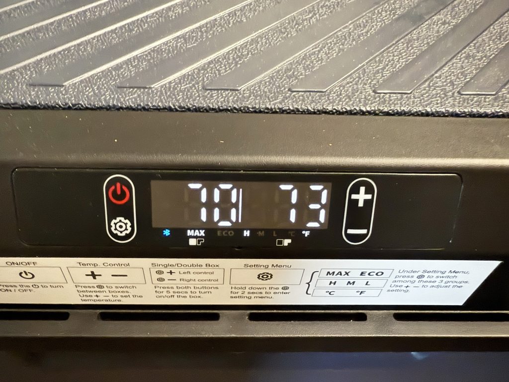 bodegacooler 12v 79qt cooler display panel