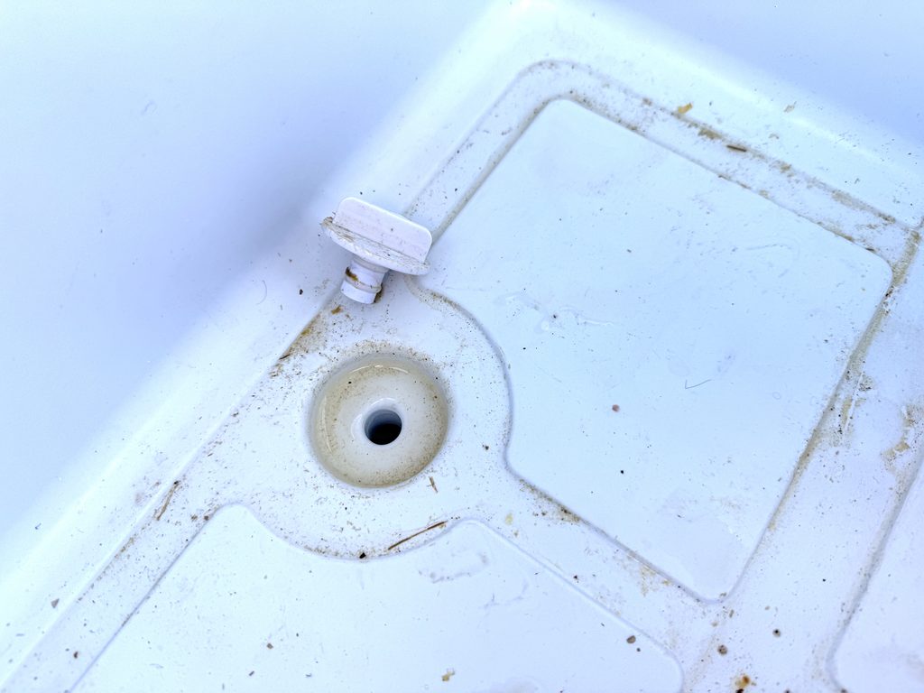 drain hole opened inside of a cooler
