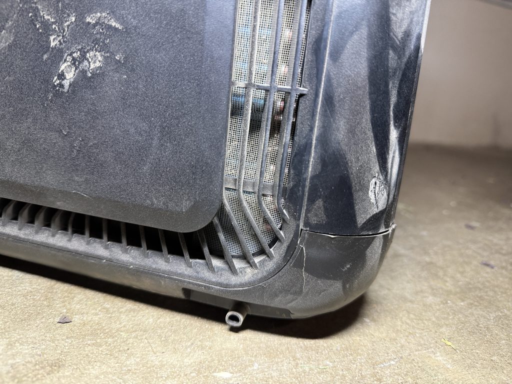 crack on corner of A/C unit