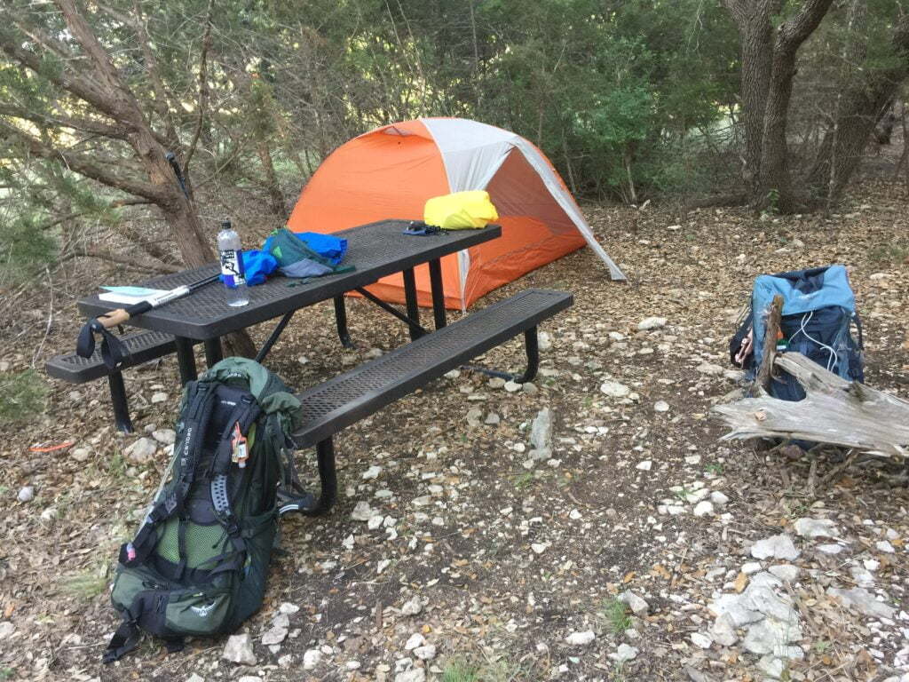 Cedar Hollow Camp at Lake Georgetown on the Goodwater Loop Trail 