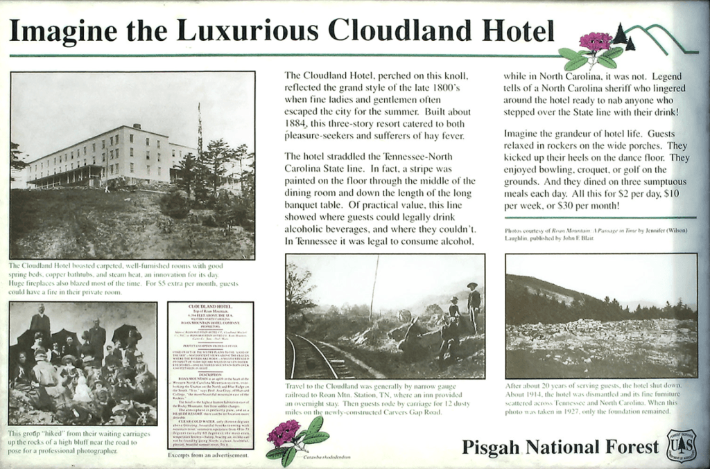 cloudland hotel plaque