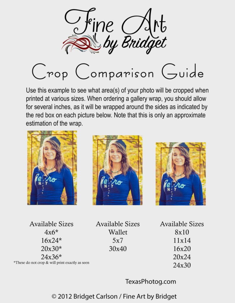 Crop Guide: Visual to show how pictures are cropped.