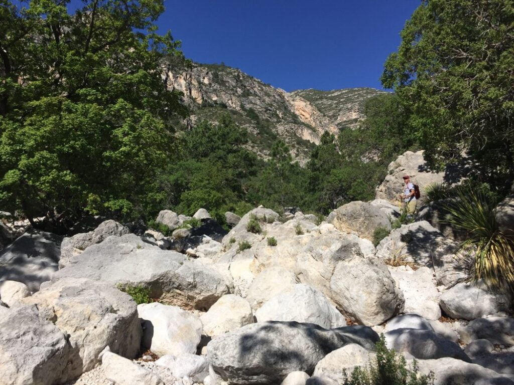 Devil's Hall Trail Boulders at Guadalupe Mountain National Park in Texas