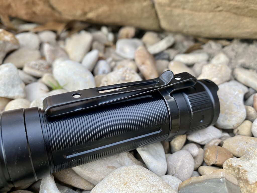 clip of the fenix pd36r rechargeable flashlight