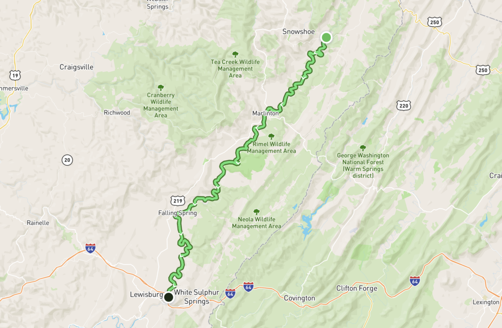 greenbrier river trail hike announcement map of trail