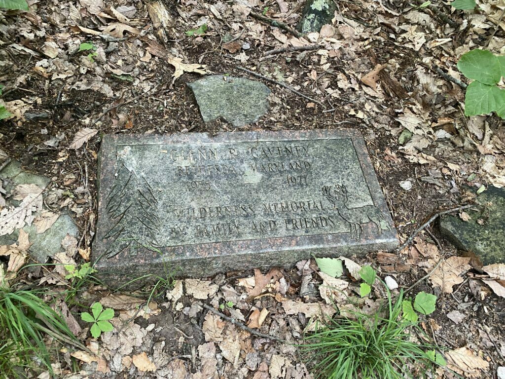 Memorial Marker located 2.3 miles from the Ed Garvey Shelter on the Appalachian Trail.