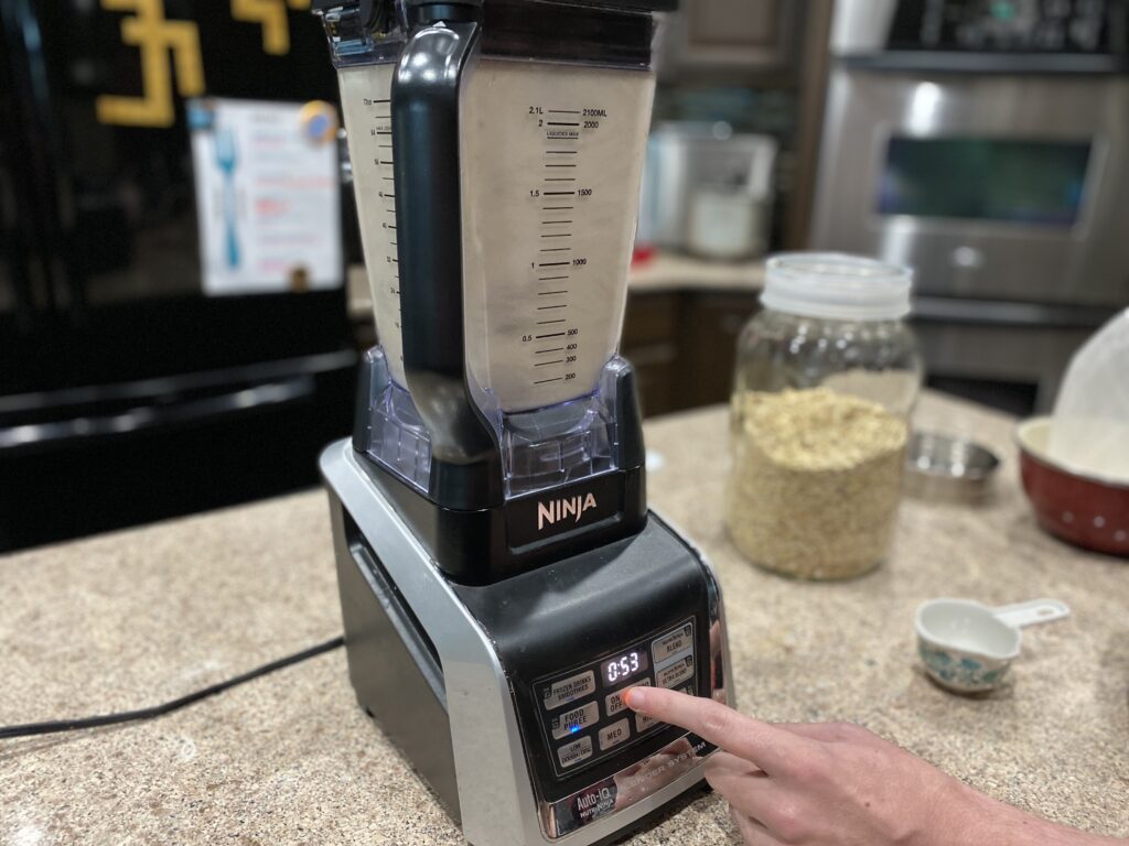 Using a high-speed blender to make oat milk
