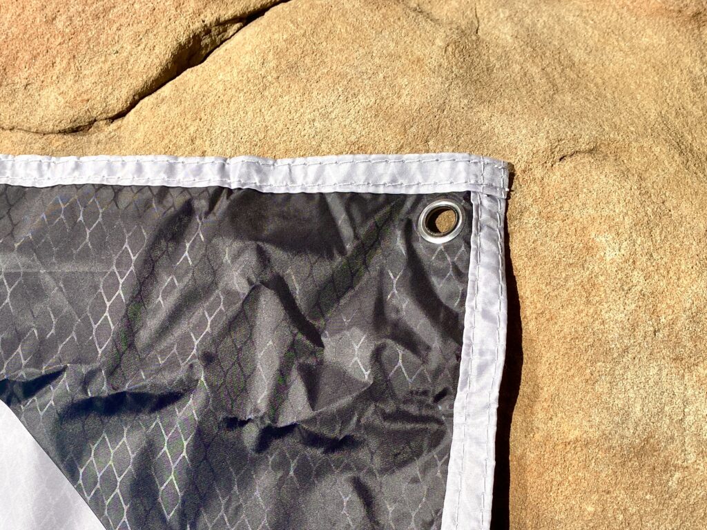 OCEAS pocket blanket showing the corner grommet