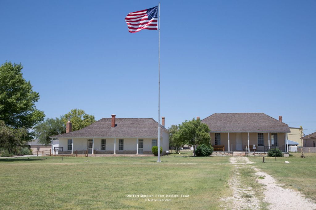 Old Historic Fort Stockton Parade Ground & View of Officer's Row