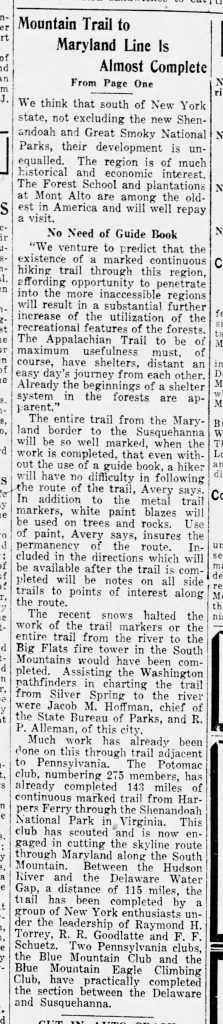snowy mountain tower Appalachian Trail original route page 2 patriot news jan 3 1931