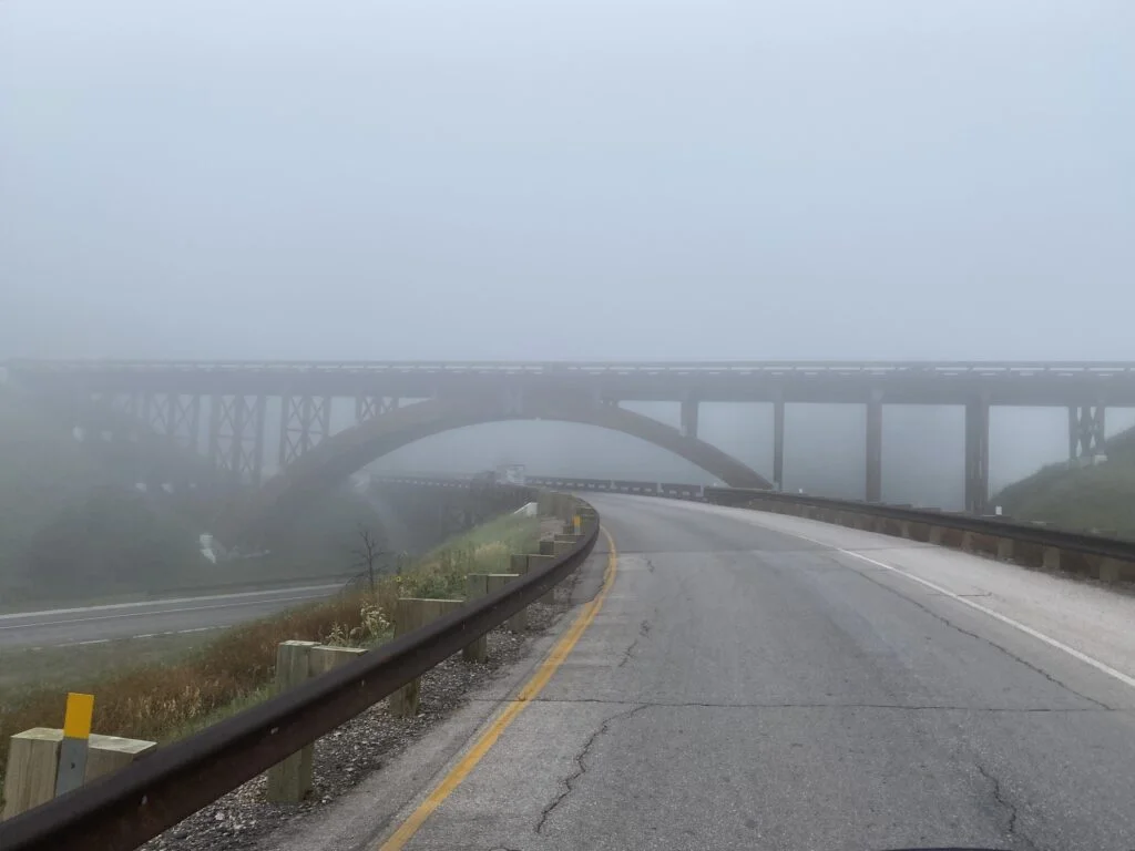 sturgis 2024 day 11 fog and a bridge