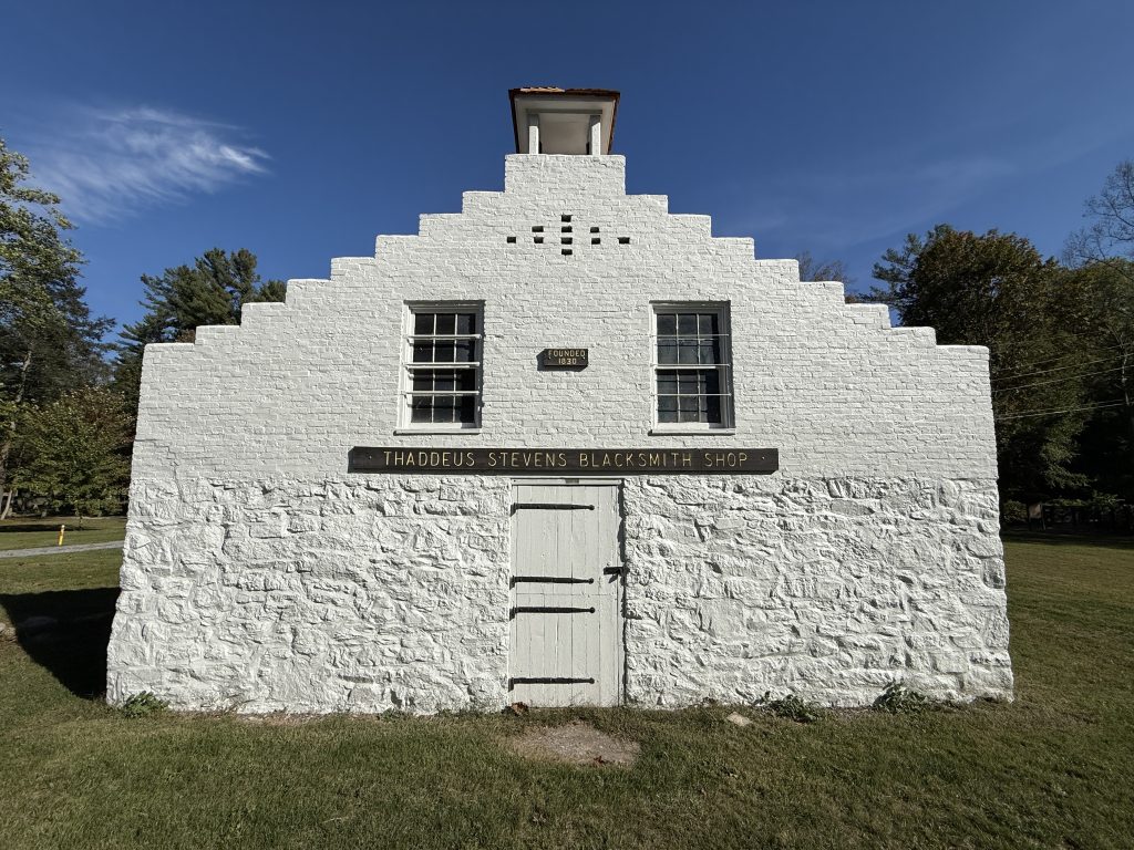 the front of thaddeus stevens blacksmith shop