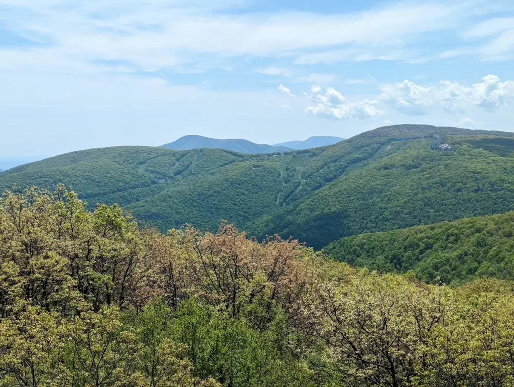 view of Wintergreen Resort from Battery Cliffs